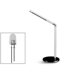 Lampara de escritorio cep led 4,92w 255lm brillo regulable cabeza giratoria 360º gris metalizado