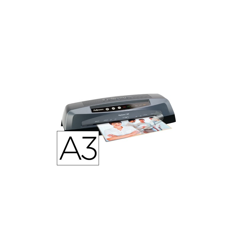 Plastificadora fellowes neptuno din a3 de 4 rodillos frio y caliente hasta 175 mc 570x125x180mm Plastificadora fellowes neptuno din a3 de 4 rodillos frio y caliente hasta 175 mc 570x125x180mm