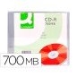 10 Unidades - Cd-r q-connect capacidad 700mb duracion 80min velocidad 52x caja slim