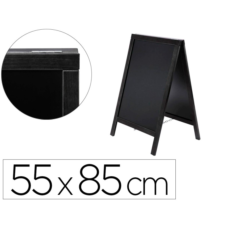 Pizarra negra liderpapel caballete doble cara de madera con superficie para rotuladores tipo tiza 55x85 cm Pizarra negra liderpapel caballete doble cara de madera con superficie para rotuladores tipo tiza 55x85 cm