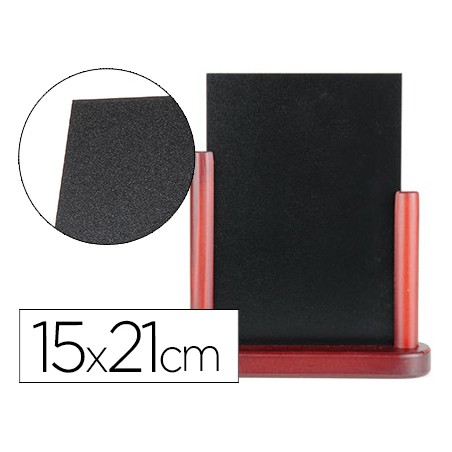 Pizarra negra liderpapel doble cara de madera con superficie para rotuladores tipo tiza 15x21cm
