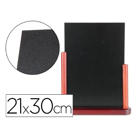 Pizarra negra liderpapel doble cara de madera con superficie para rotuladores tipo tiza 21x30cm