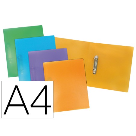 20 Unidades - Carpeta liderpapel 2 anillas 25mm mixtas polipropileno din a4 colores surtidos