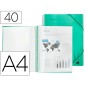 Carpeta liderpapel escaparate con espiral 40 fundas polipropileno din a4 verde