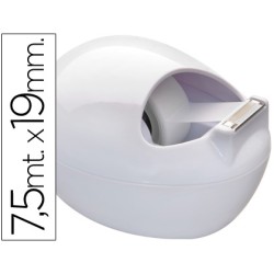 Portarrollo sobremesa scotch color blanco c-36 karim de 7,5 m x 19 mm incluye rollo de cinta adhesiva magic