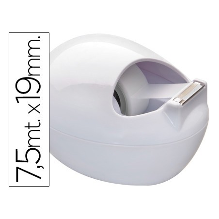 Portarrollo sobremesa scotch color blanco c-36 karim de 7,5 m x 19 mm incluye rollo de cinta adhesiva magic