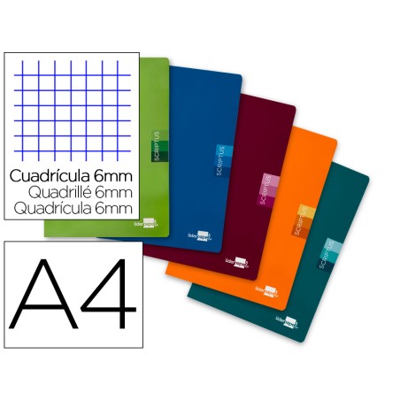 Libreta liderpapel scriptus a4 48 hojas 90gr cuadro 6mm co n margen