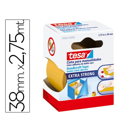 Cinta doble cara tesa film manualidades 2,75 m x 38 mm