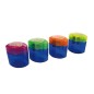 10 Unidades - Sacapuntas m+r neo light 2 usos con deposito -colores surtidos