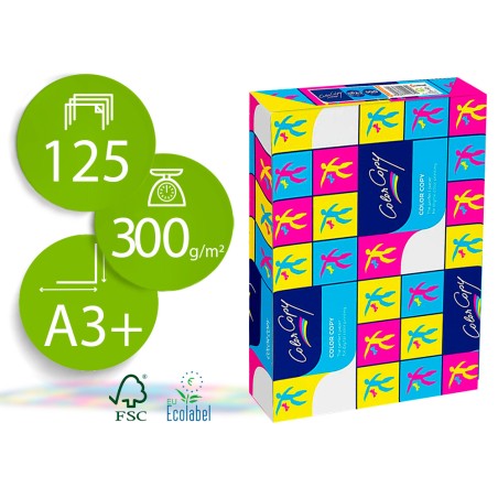 Papel fotocopiadora color copy 320x450 mm sra3 300 gr paquete de 125 hojas