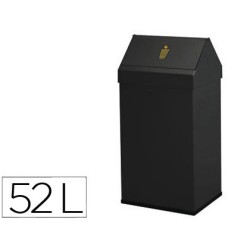 Papelera metalica basculante ganchos interiores aro inferior pvc ancho 32cm alto 65cm fondo 25cm capacidad 41l