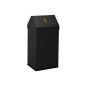 Papelera metalica basculante ganchos interiores aro inferior pvc ancho 32cm alto 65cm fondo 25cm capacidad 41l
