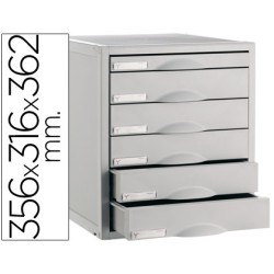 Fichero cajones de sobremesa 8206c 356x316x362 mm 6 cajones color gris