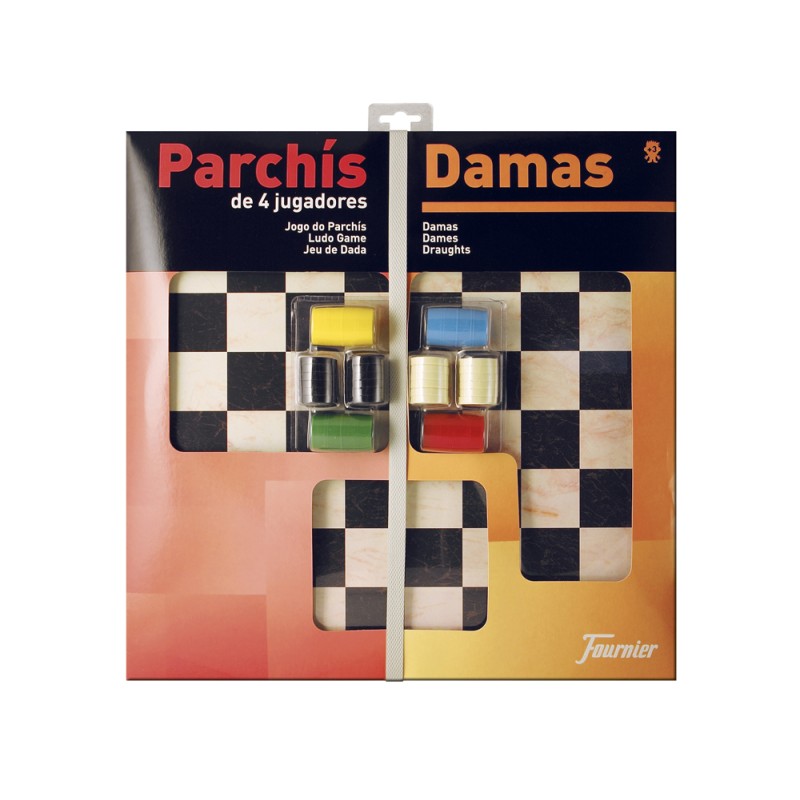 Parchis con damas tablero grande 4 jugadores 41x40x4,5 cm Parchis con damas tablero grande 4 jugadores 41x40x4,5 cm
