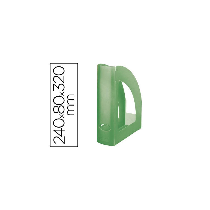 Revistero plastico q-connect verde translucido