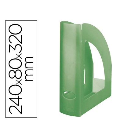 Revistero plastico q-connect verde translucido
