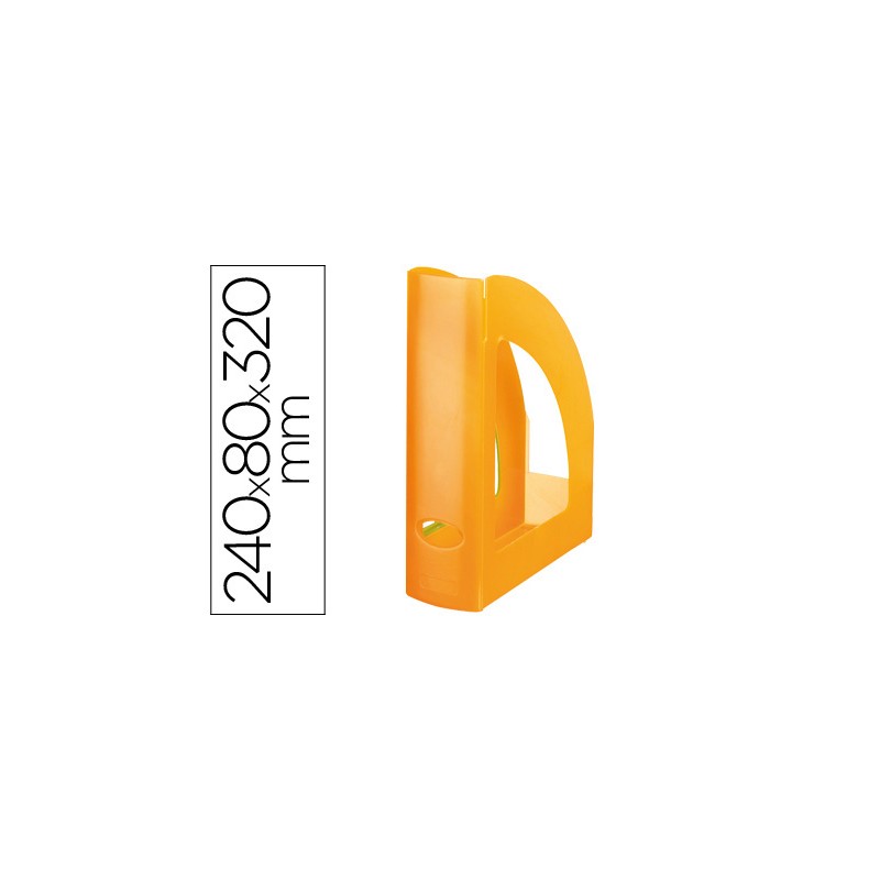 Revistero plastico q-connect naranja translucido