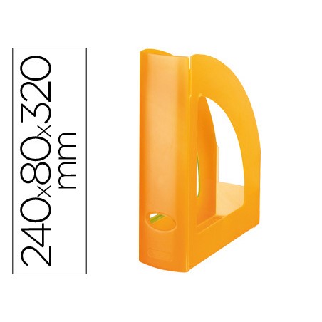 Revistero plastico q-connect naranja translucido