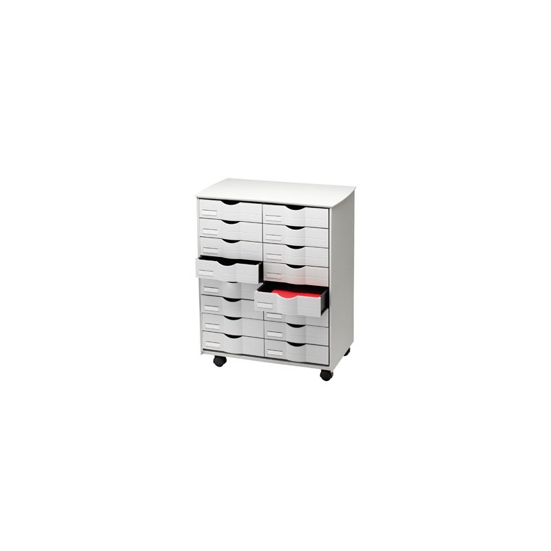 Mueble auxiliar paperflow para oficina negro 16 cajones en 2 columnas gris5x382 71,5x58x34,3 cm Mueble auxiliar paperflow para oficina negro 16 cajones en 2 columnas gris5x382 71,5x58x34,3 cm