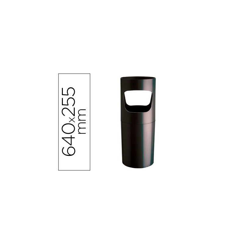 Paraguero plastico archivo 2000 reciclado color negro 255 mm diametro x 640 mm