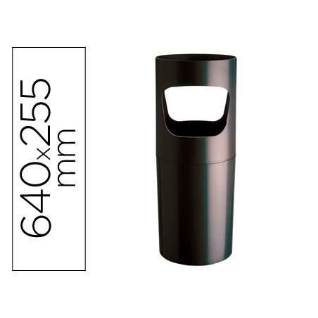 Paraguero plastico archivo 2000 reciclado color negro 255 mm diametro x 640 mm