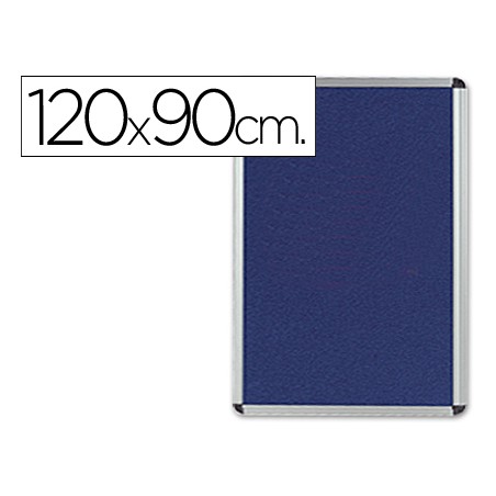 Tablero de anuncios q-connect mural grande fieltro azul 120x90 cm