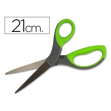 Tijera q-connect mango caucho 8" 21 cm blister