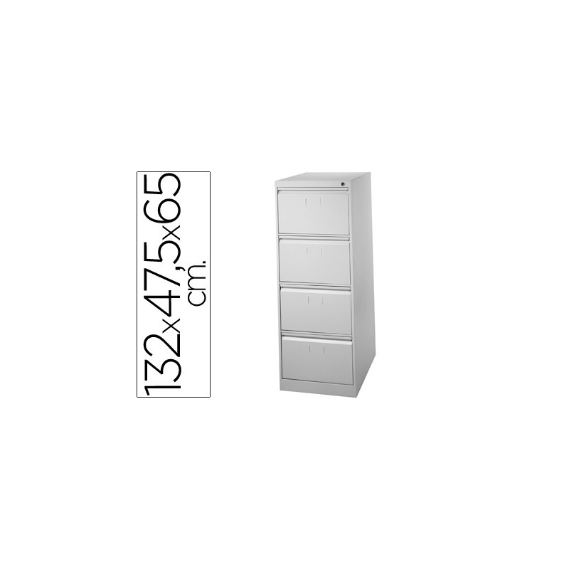 Fichero cajones de suelo metal 4 cajones 132 cm alto 65 cm prof 47,5 ancho gris 75 guias telescopicas antivuelco Fichero cajones de suelo metal 4 cajones 132 cm alto 65 cm prof 47,5 ancho gris 75 guias telescopicas antivuelco