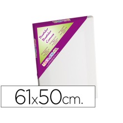 Bastidor liderpapel 12f lienzo grapado trasero algodon 100% marco pawlonia 1,8x3,8 cm bordes madera 61x50 cm