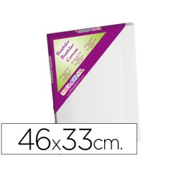 Bastidor liderpapel 8p lienzo grapado trasero algodon 100% marco pawlonia 1,8x3,8 cm bordes madera 46x33 cm