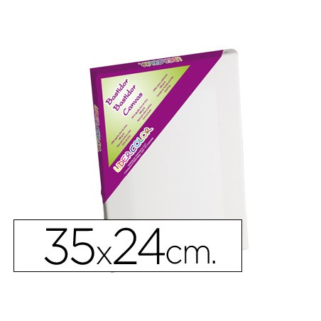 Bastidor liderpapel 5p lienzo grapado trasero algodon 100% marco pawlonia 1,8x3,8 cm bordes madera 35x24 cm