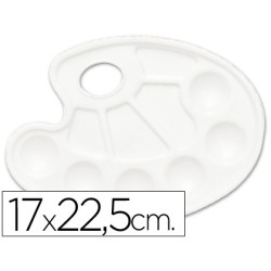 Paleta plastico liderpapel ovalada 10 huecos diestros tamaño 17x22,5cm