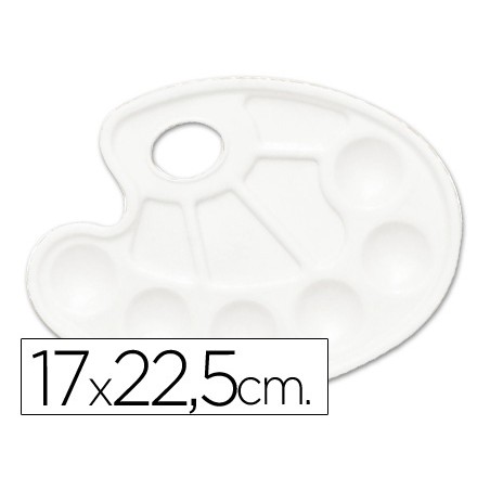 Paleta plastico liderpapel ovalada 10 huecos diestros tamaño 17x22,5cm
