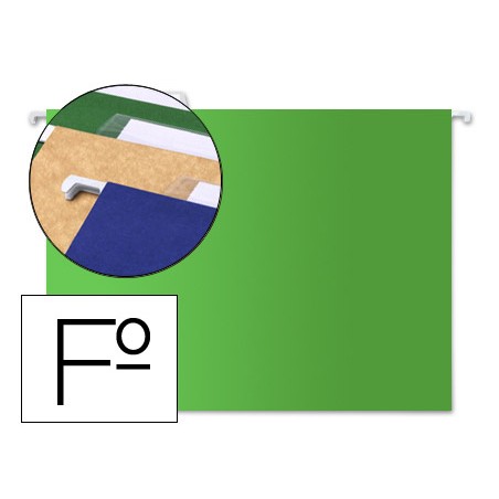 10 Unidades - Carpeta colgante liderpapel folio verde