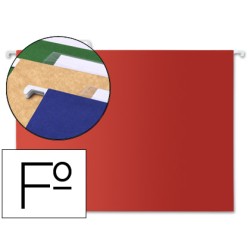 10 Unidades - Carpeta colgante liderpapel folio color rojo