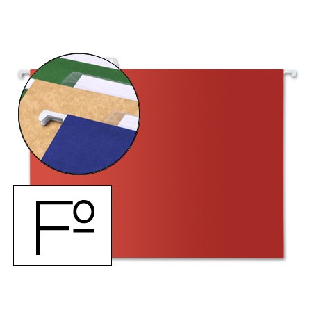 10 Unidades - Carpeta colgante liderpapel folio color rojo