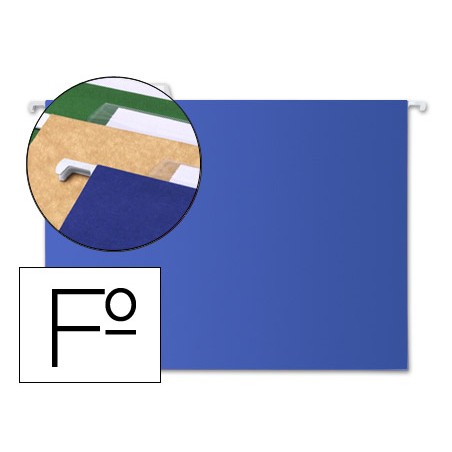 10 Unidades - Carpeta colgante liderpapel folio azul