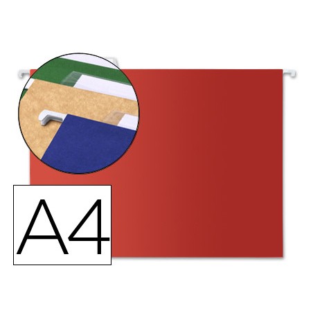 10 Unidades - Carpeta colgante liderpapel a4 color rojo