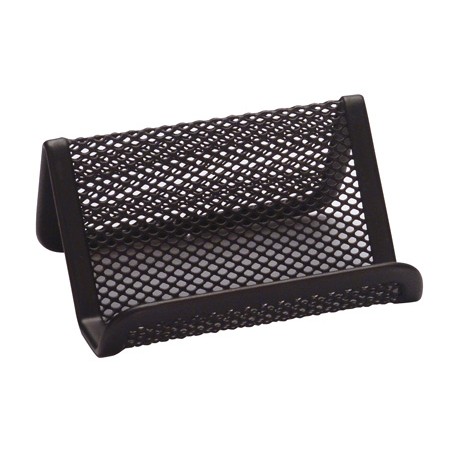 Portatarjetas q-connect metalico negro 11x7,5x5 cm