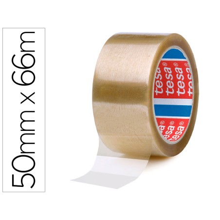 Cinta adhesiva tesa pp transparente 66 m x 50 mm para embalaje