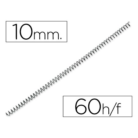 200 Unidades - Espiral metalico yosan negro paso 56 4:1 10 mm calibre 1,00 mm