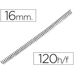 100 Unidades - Espiral metalico yosan negro paso 64 5:1 16 mm calibre 1,20 mm