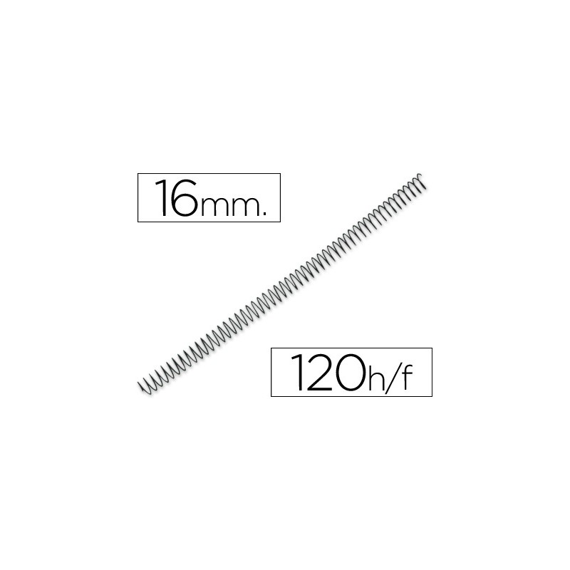 100 Unidades - Espiral metalico yosan negro paso 64 5:1 16 mm calibre 1,20 mm