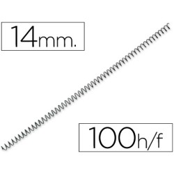 100 Unidades - Espiral metalico yosan negro paso 64 5:1 14 mm calibre 1,00 mm