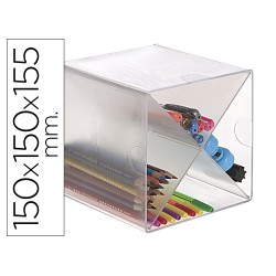 Archicubo archivo 2000 aspa organizador modular apilable plastico 150x150x150 mm incluye dos clips sujecion