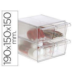 Archicubo archivo 2000 4 cajones organizador modular plastico 190x150x150 mm incluye 2 clips de sujecion