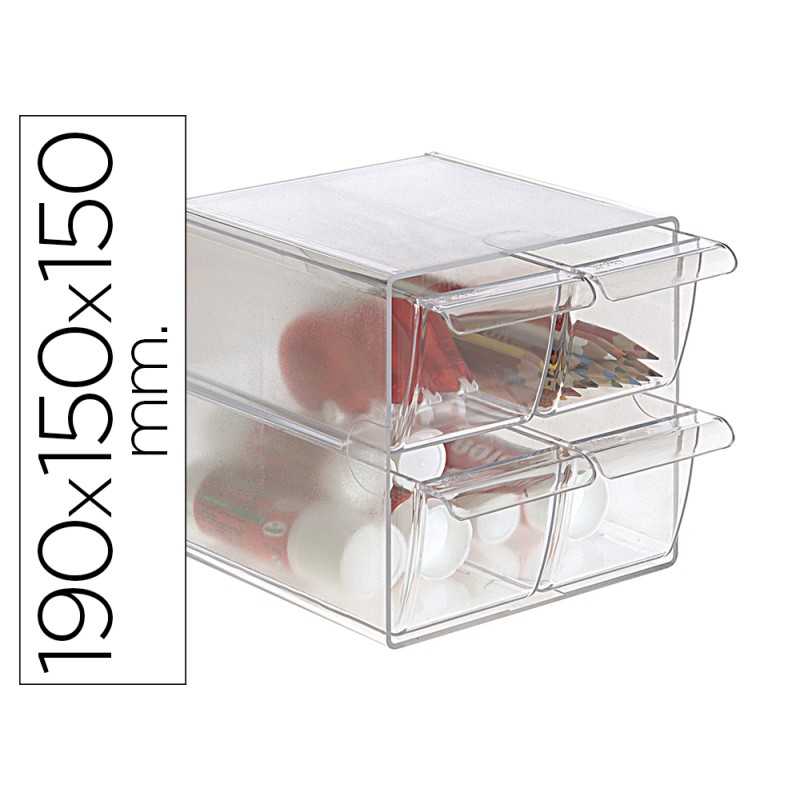 Archicubo archivo 2000 4 cajones organizador modular plastico 190x150x150 mm incluye 2 clips de sujecion Archicubo archivo 2000 4 cajones organizador modular plastico 190x150x150 mm incluye 2 clips de sujecion