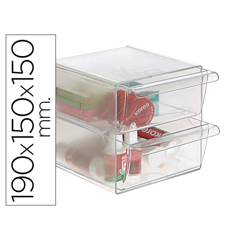 Archicubo archivo 2000 2 cajones organizador modular plastico 190x150x150 mm incluye 2 clips de sujecion Archicubo archivo 2000 2 cajones organizador modular plastico 190x150x150 mm incluye 2 clips de sujecion