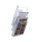 Expositor mural archivo 2000 de pared 3 bandejas din a4 transparente 105x235x445 mm separadores moviles ajustables