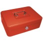 Caja caudales q-connect 10" 250x180x90 mm roja con portamonedas